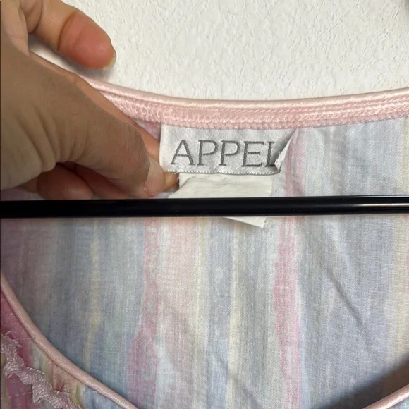 Pink and Blue Striped Pajama Set with V-Neck - Picture 2 of 11